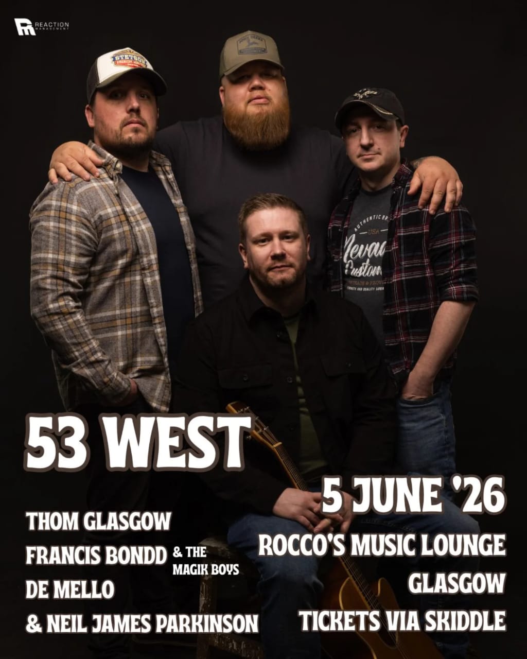 53 West with Francis Bondd & The Magik Boys at Rocco's Music Lounge, Glasgow