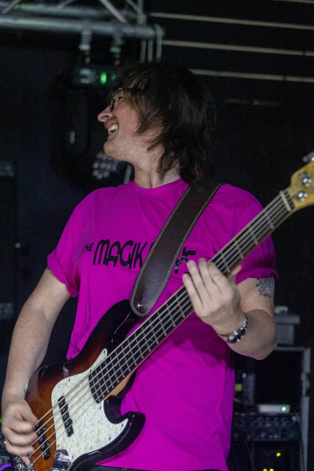 Magic Boys Band bassist performing live